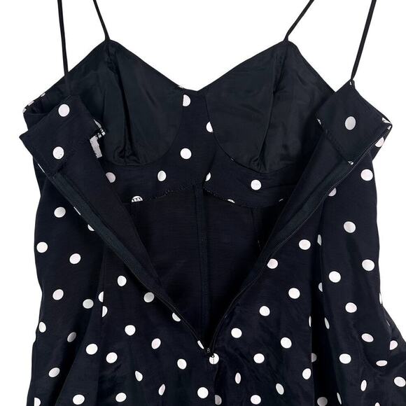 VINTAGE 70's ILGWU Union Made Acetate Polka Dot Fit & Flare Party Dress 11 - Picture 13 of 16